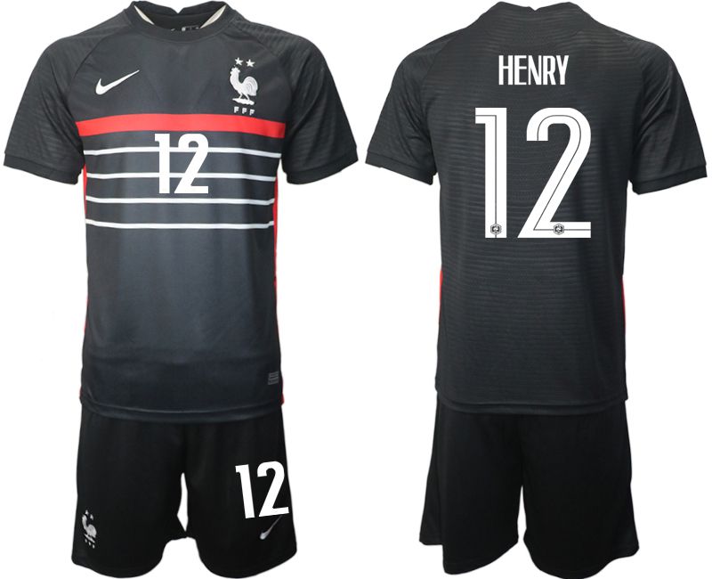 Men 2022 World Cup National Team France home black #12 Soccer Jersey